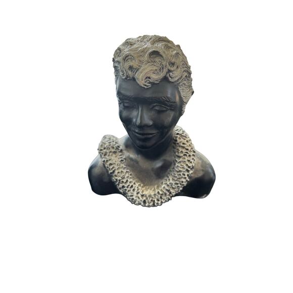 Vintage “FRANK SCHIRMAN” 1967 & 71 Black Coral Busts – Lopaka & Leialoha, Hawaii - Picture 4 of 6